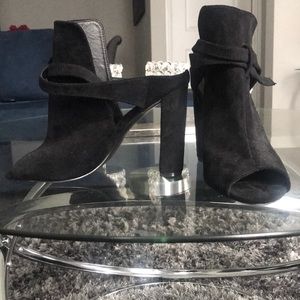 Peep toe block heels